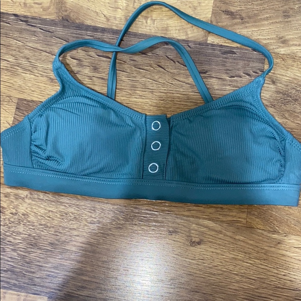Green Bikini top with buttons
